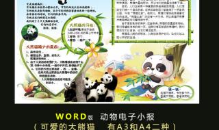 大熊猫的资料介绍表格 关于熊猫的资料